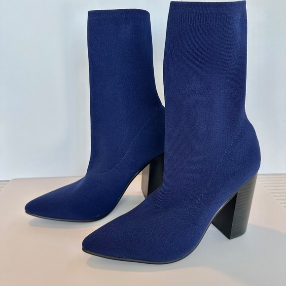 NEW Sol Sana Dannii Knit Stretch Boots in Blue - Picture 2 of 8